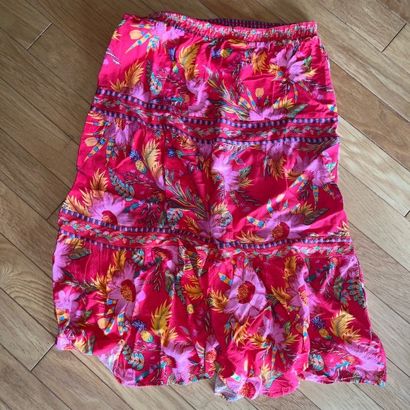 Rachel by Rachel Roy Red Tropical Midi Skirt, Size L - Picture 1 of 7